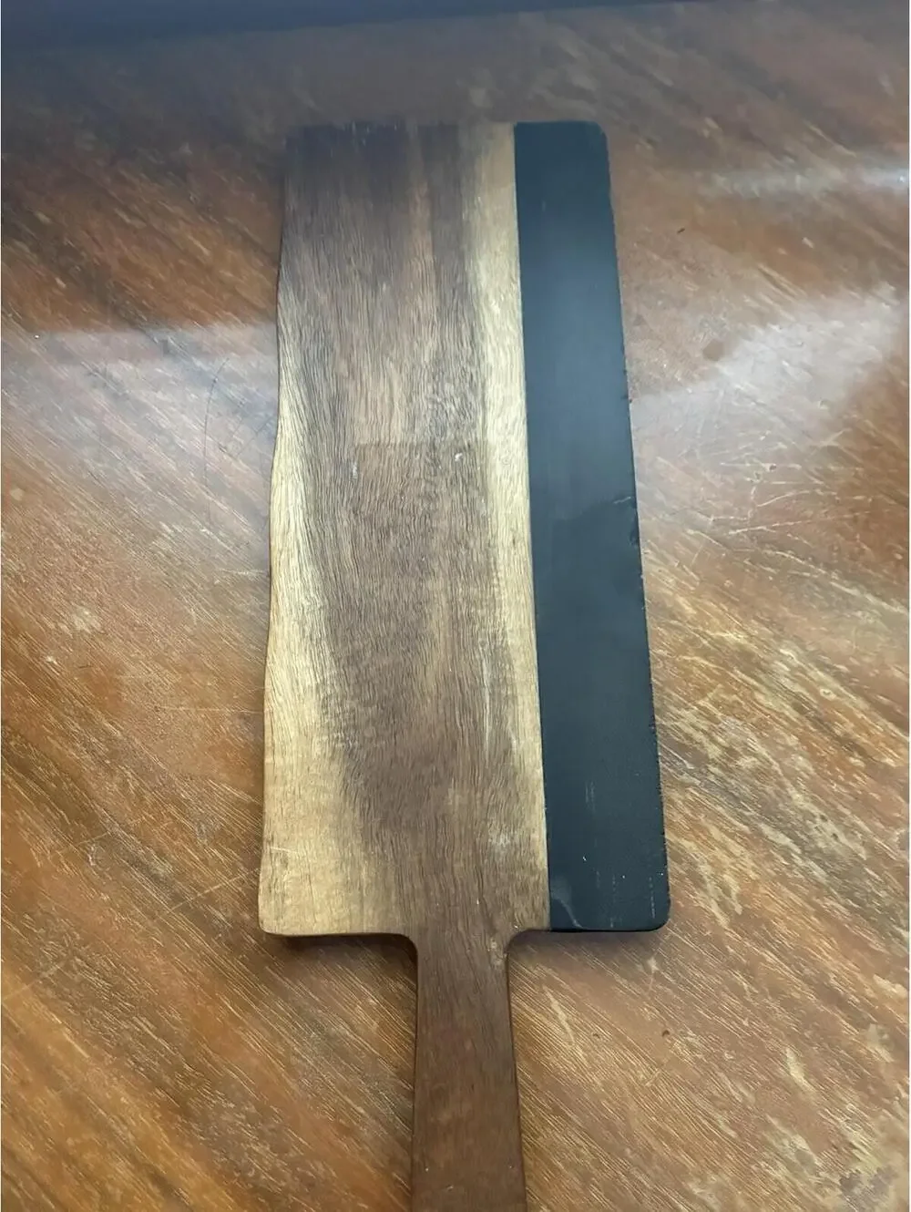 Rustic wood charcuterie board brown and black serving platter- 2 pounds